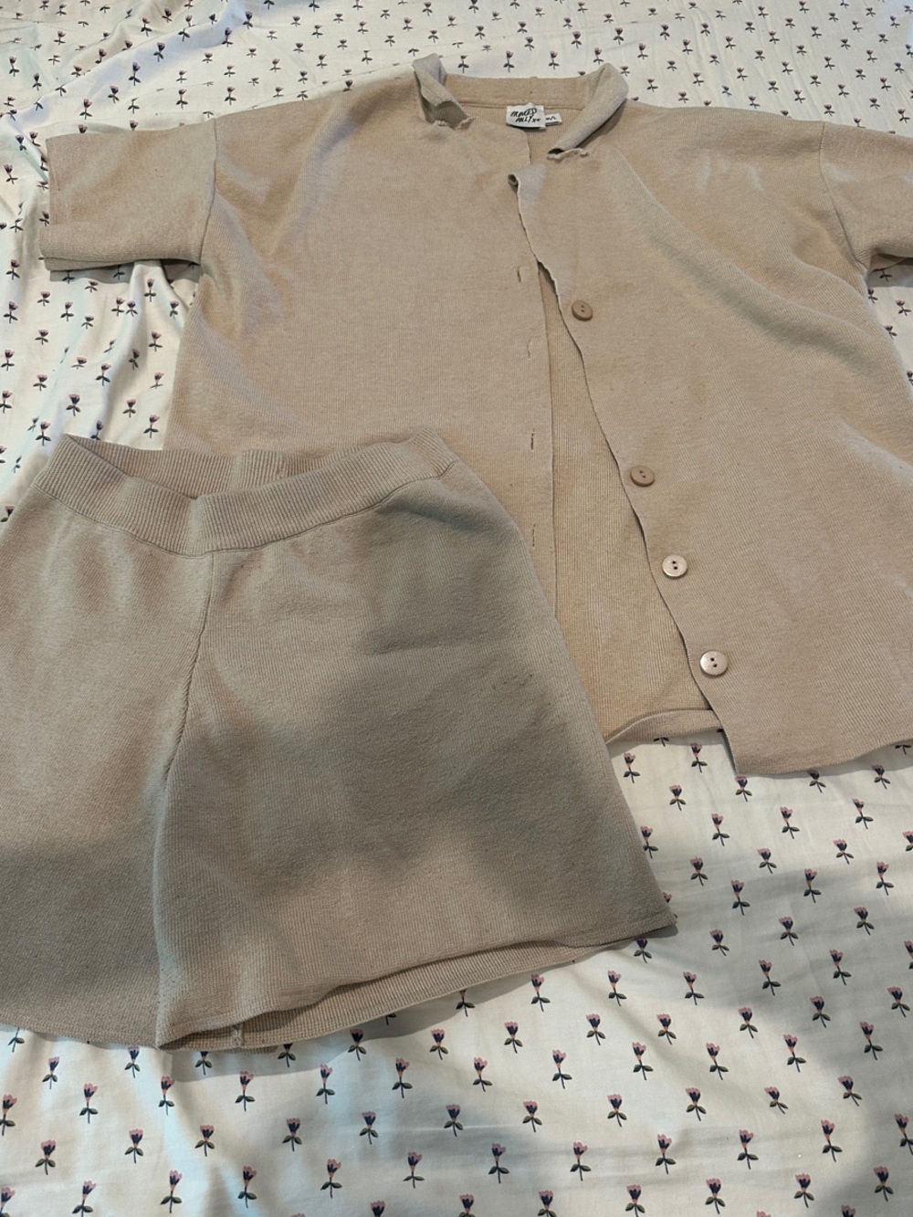 Princess Polly Beige Button-Down Knit Top